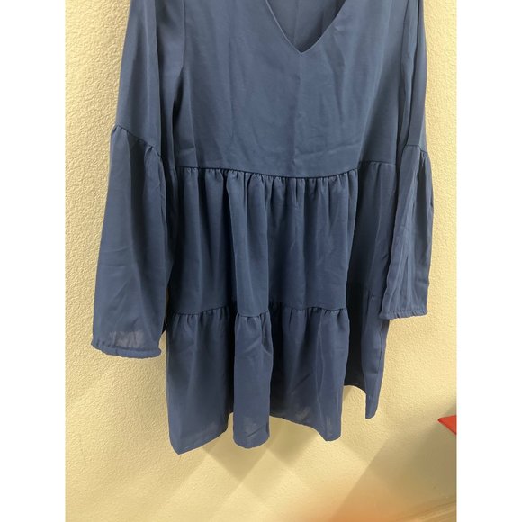Shein M Blue Ruffle Babydoll Dress - Picture 3 of 4